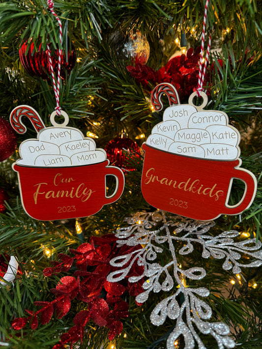 Personalized Hot Chocolate Family Ornament