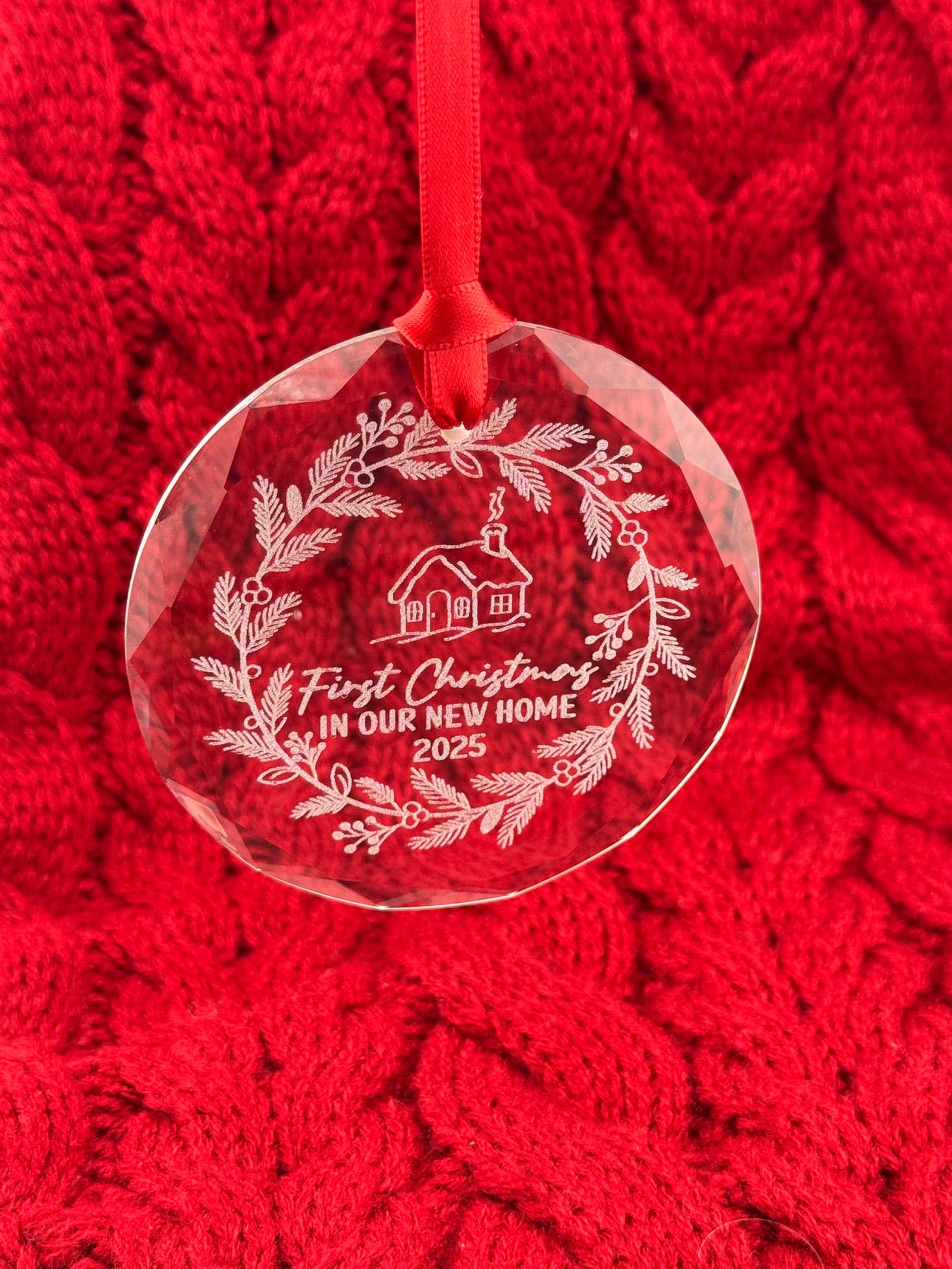 First Christmas in Our New Home Glass Ornament