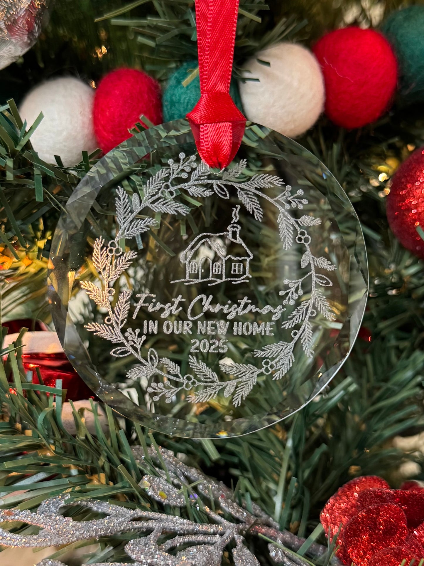 First Christmas in Our New Home Glass Ornament