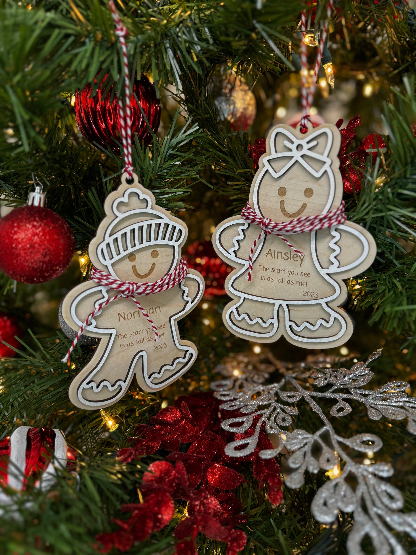 Gingerbread Scarf Measurement Ornaments