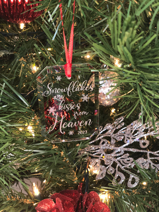 Snowflakes are Kisses from Heaven Memorial Ornament