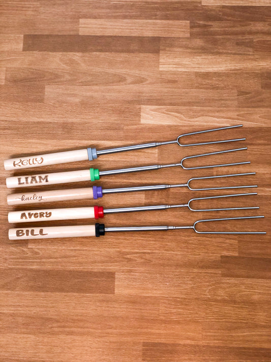 Personalized Engraved Roasting Sticks